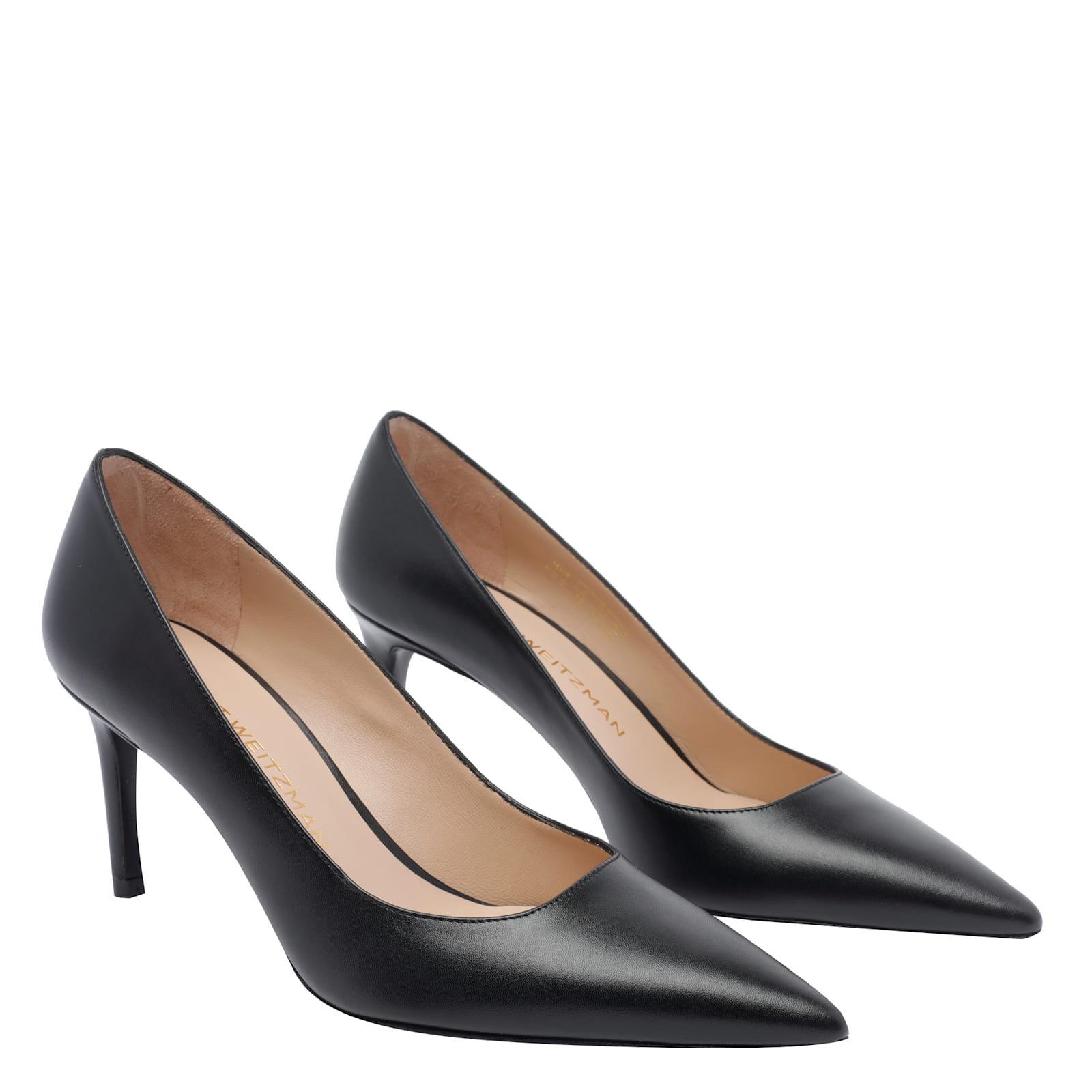 Stuart Weitzman Stuart Leather Stiletto Pumps In Black