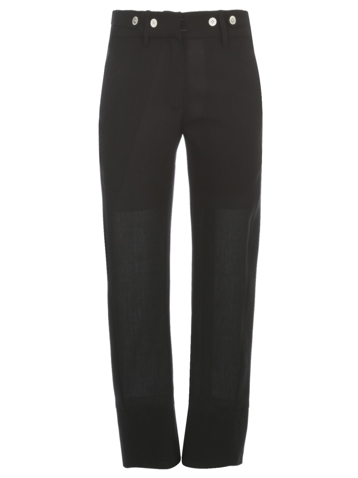Shop Ann Demeulemeester Pants Wool And Cotton W/voille In Black White