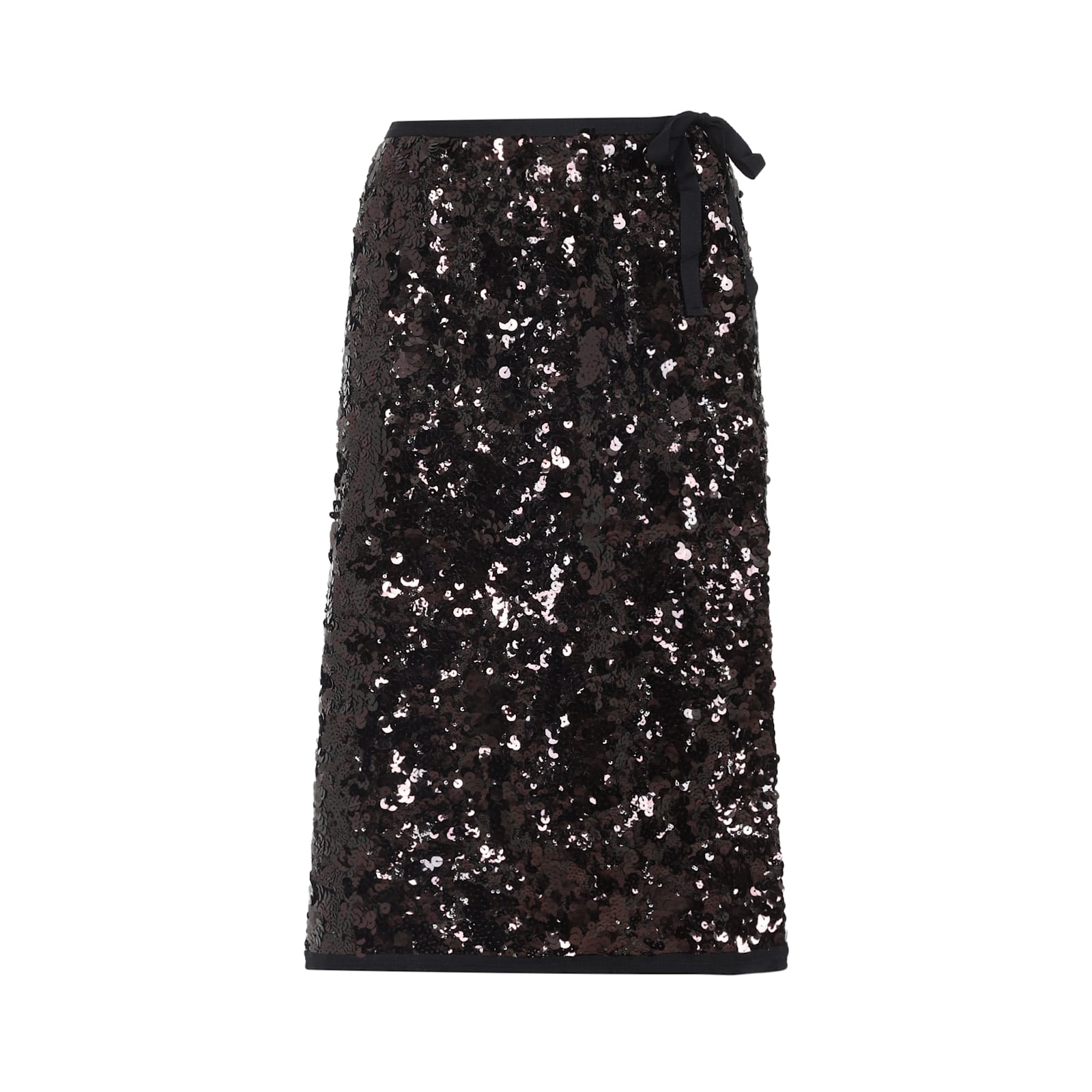 Prada Plum-coloured Sequined Skirt Women In Black