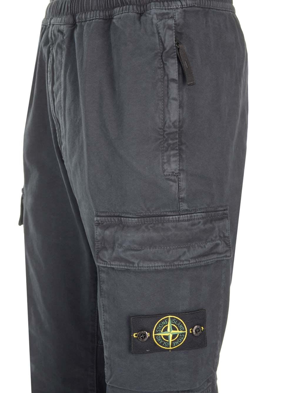 Shop Stone Island Cargo Pants In Organic Cotton In Black