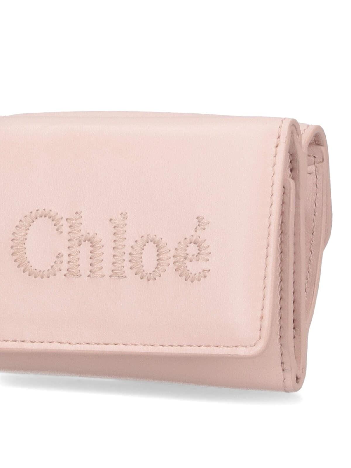 Shop Chloé Sense Tri-fold Mini Wallet In Pink