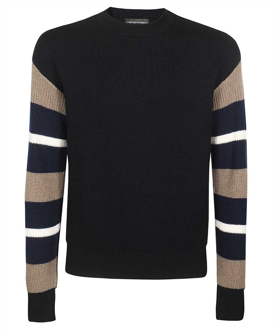 Emporio Armani Long Sleeve Crew-neck Sweater In Blue