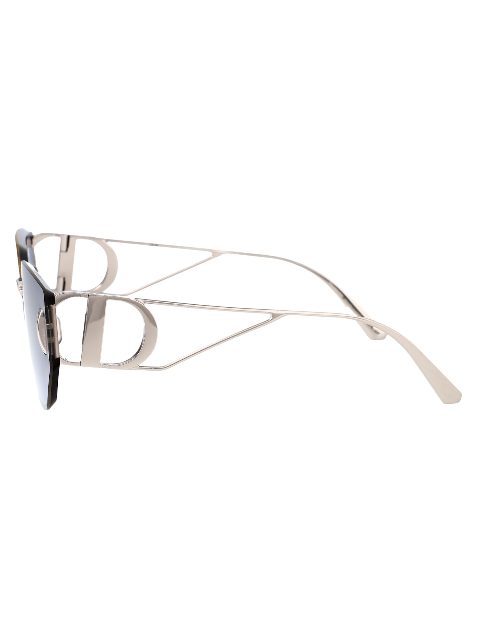 Shop Dior 30montaigne B3u Sunglasses In F0a6 Shiny Palladium / Smoke Mirror