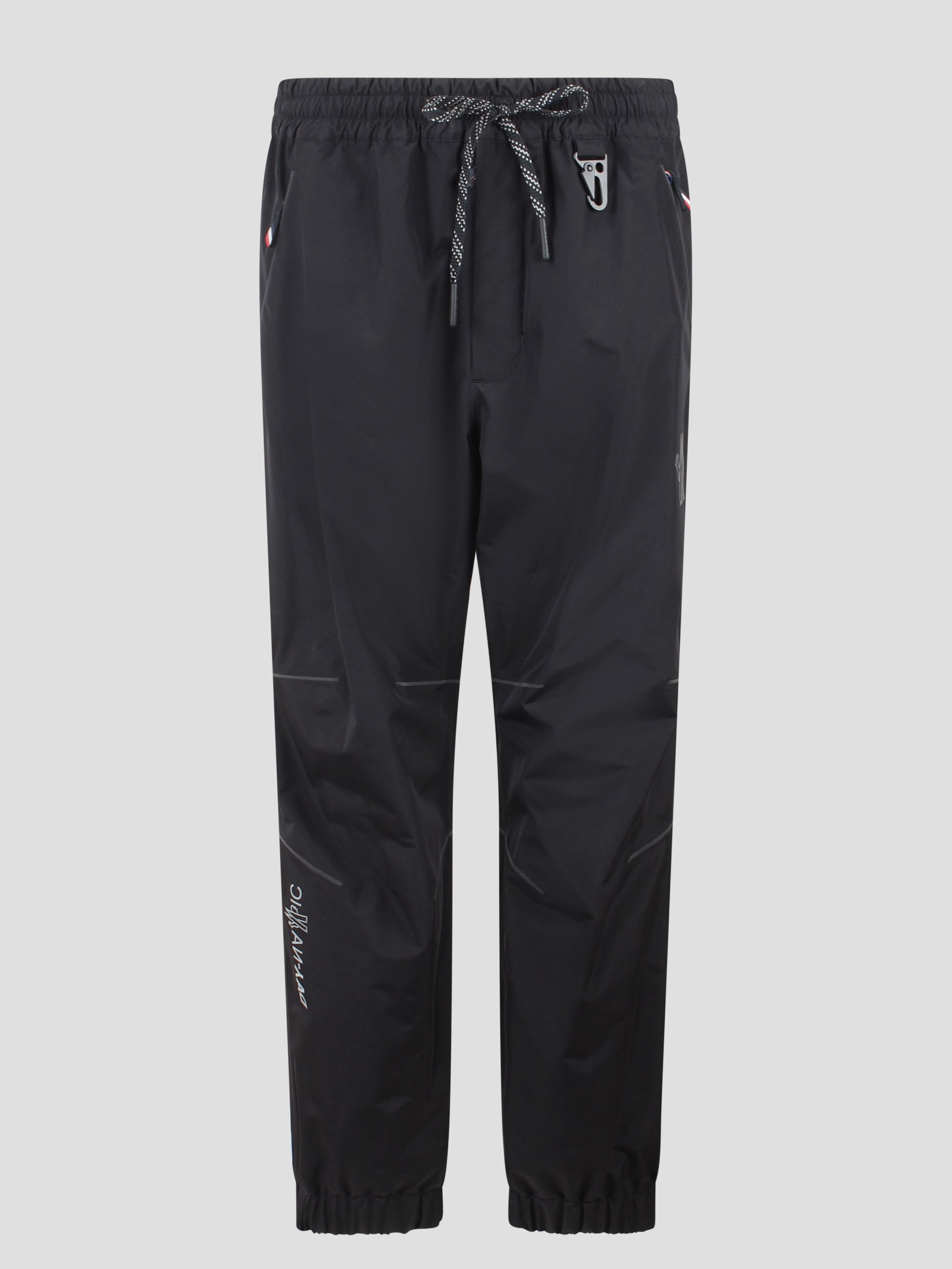 Shop Moncler Tapered Sports Trousers In Black