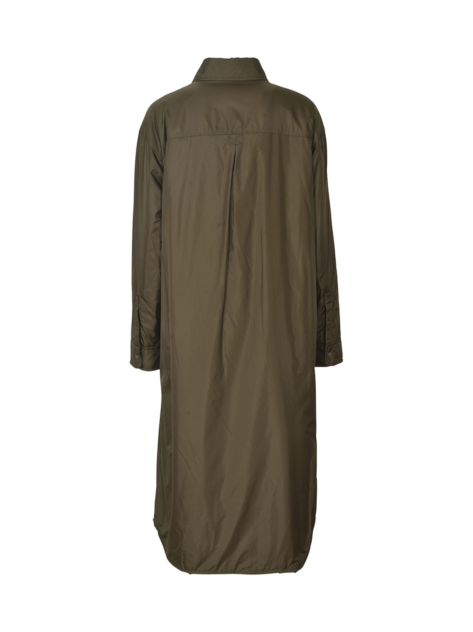 Shop Aspesi Two Patched Pocket Long Coat In Military