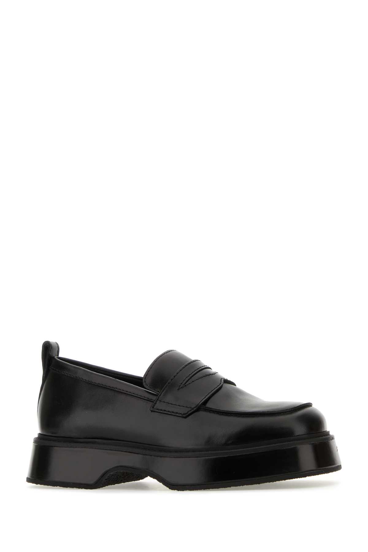Shop Ami Alexandre Mattiussi Black Leather Loafers