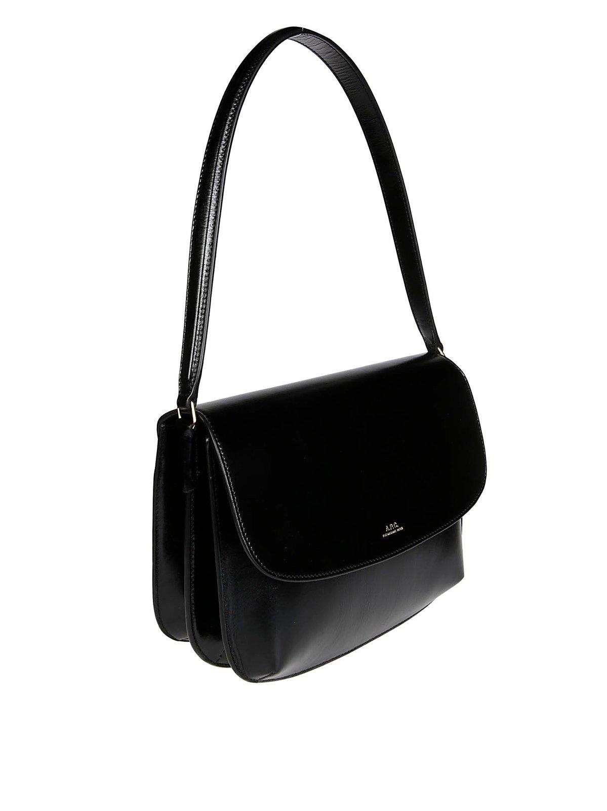 Shop Apc Sac Sarah Shoulder Bag In Lzz Noir