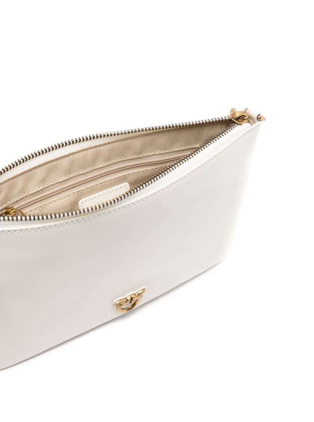 Pinko Shoulder Bag With Logo Plaque In White