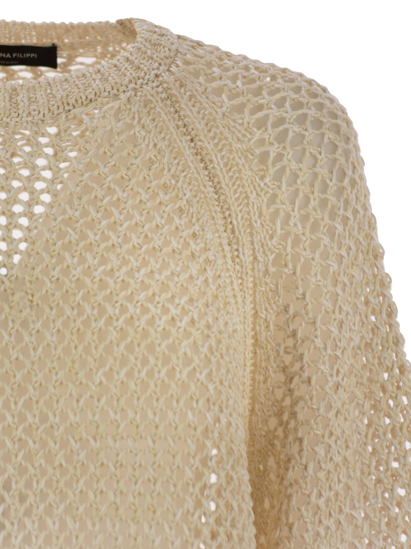 Fabiana Filippi Round Neck Sweater In Cream