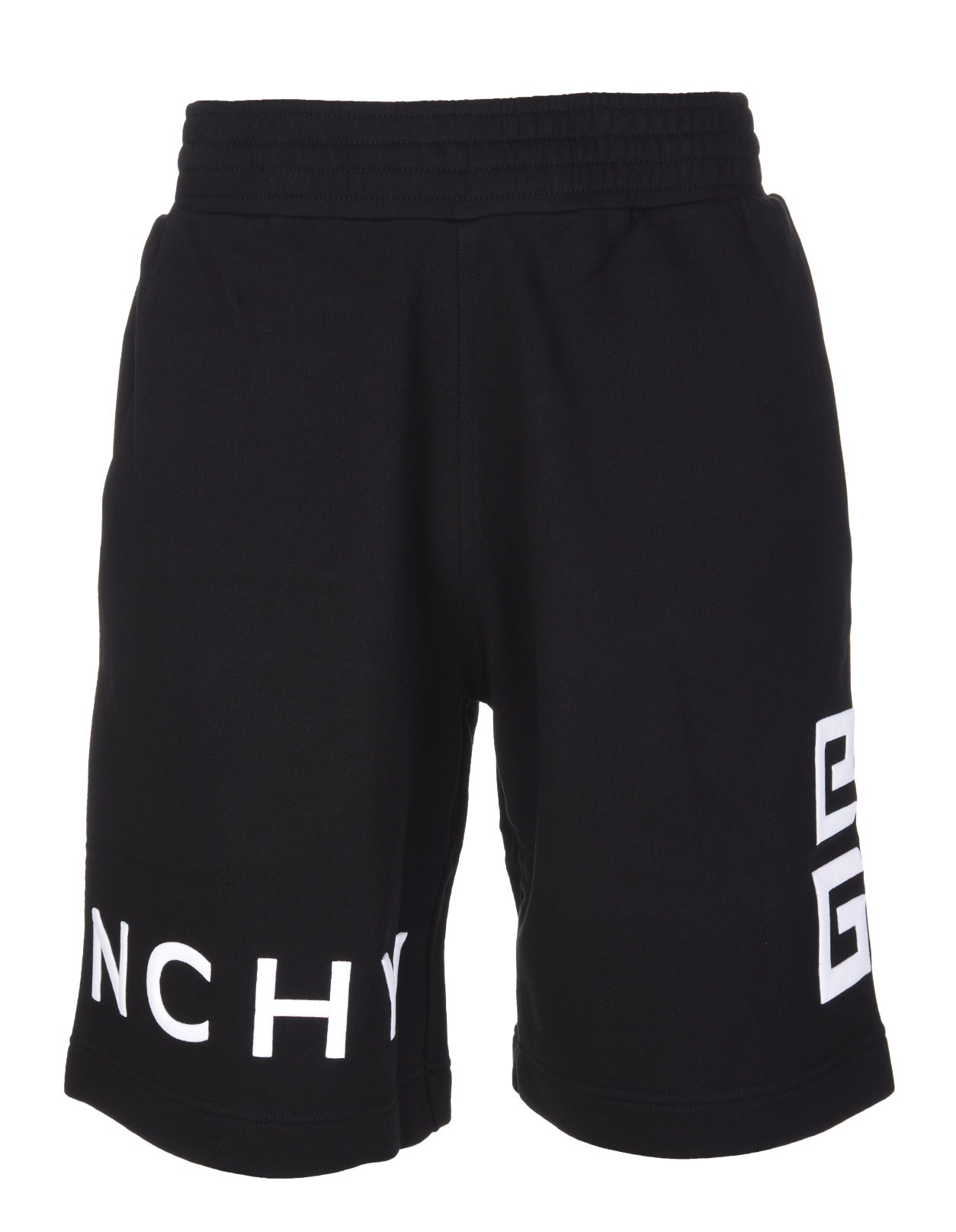 Man Black Bermuda With Givenchy 4g Embroidery