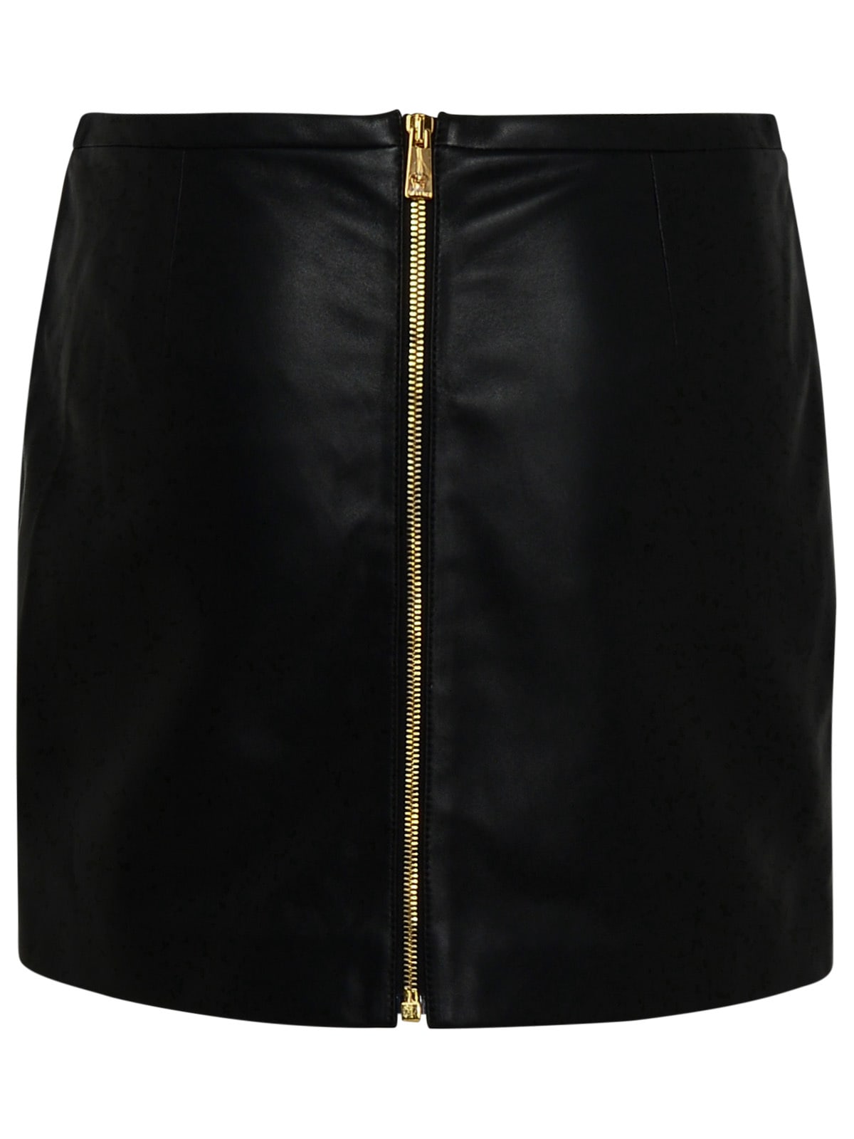 Shop Versace Black Leather Miniskirt