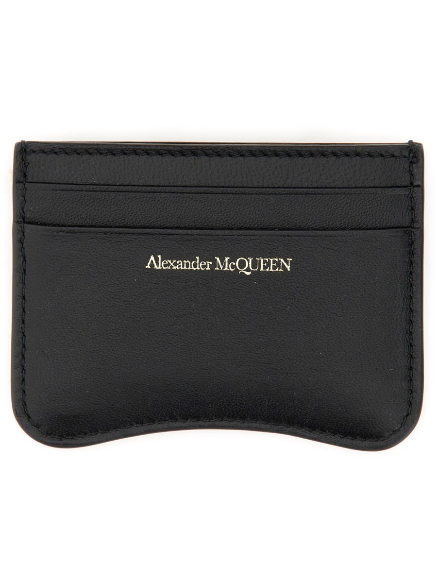 Shop Alexander Mcqueen Card Holder Seal In Black