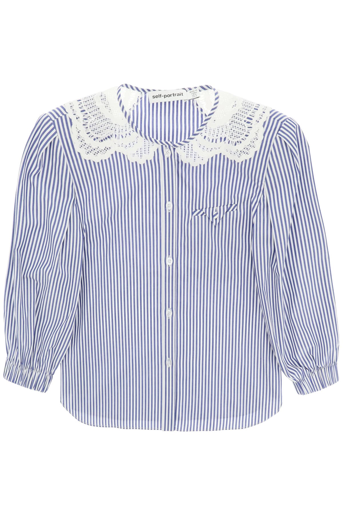 self-portrait Embroidered Striped Shirt