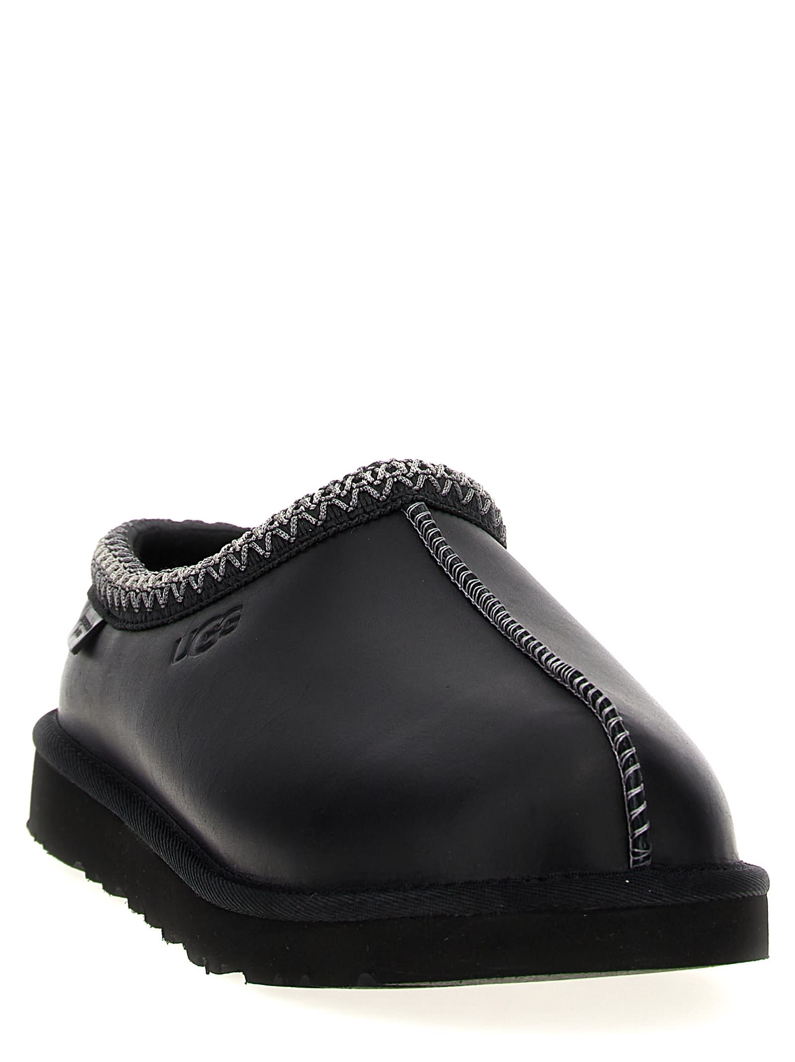 Ugg Black Tasman Leather Regenerate Mules In Black