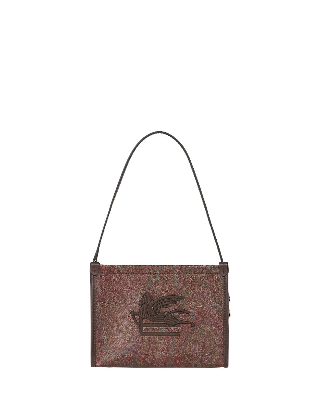 Etro Brown Paisley Pouch With Pegasus