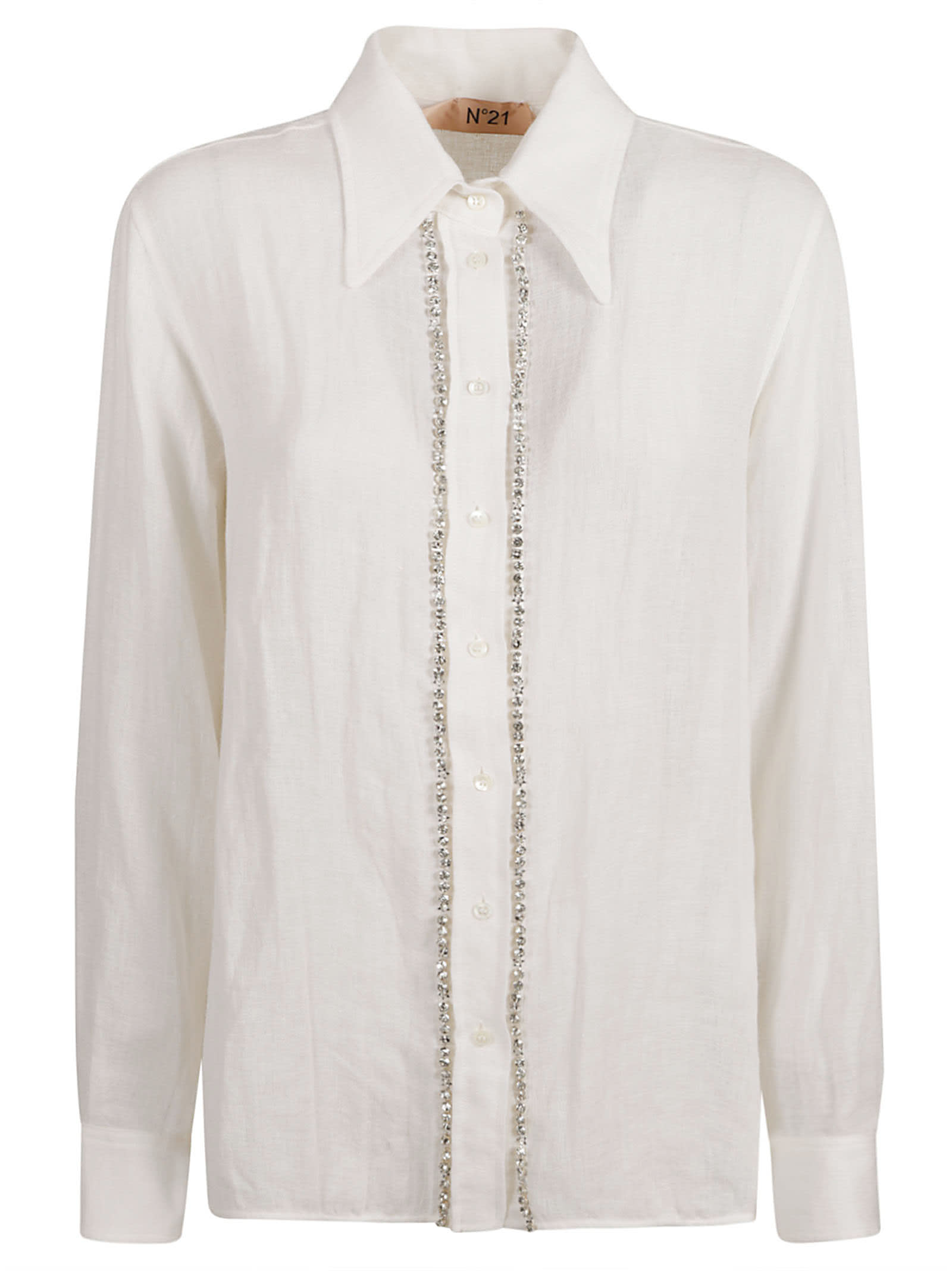 N°21 Embellished Shirt In Optic White