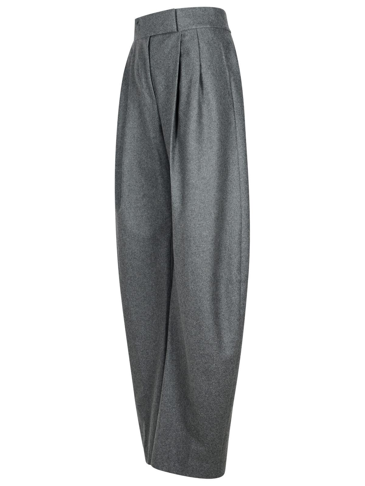 Shop Attico Gary Grey Wool Blend Pants