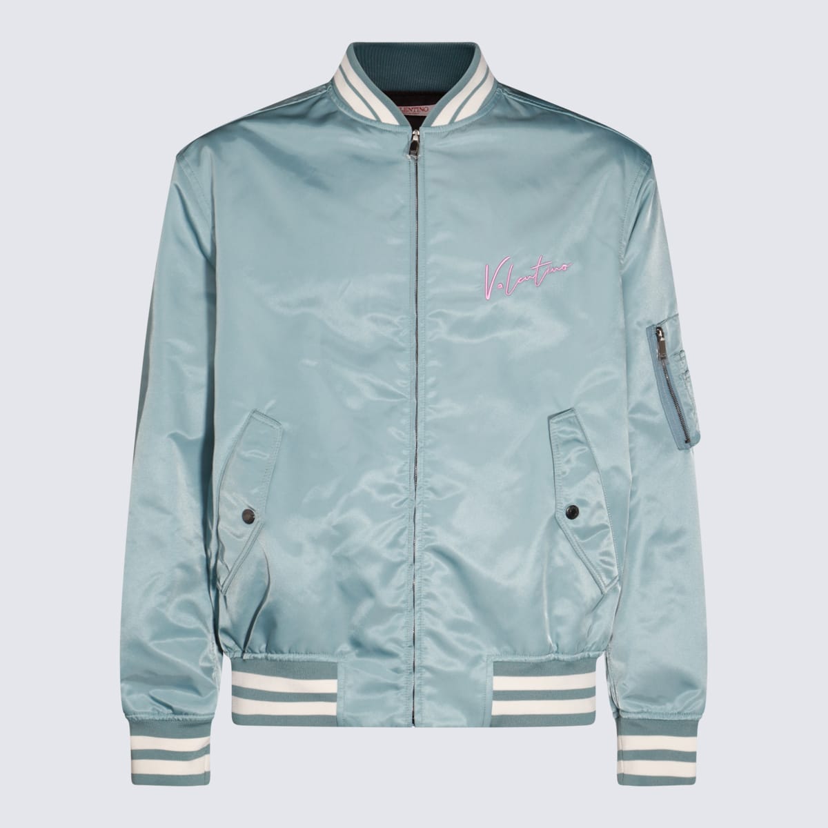 Shop Valentino Light Blue Casual Jacket