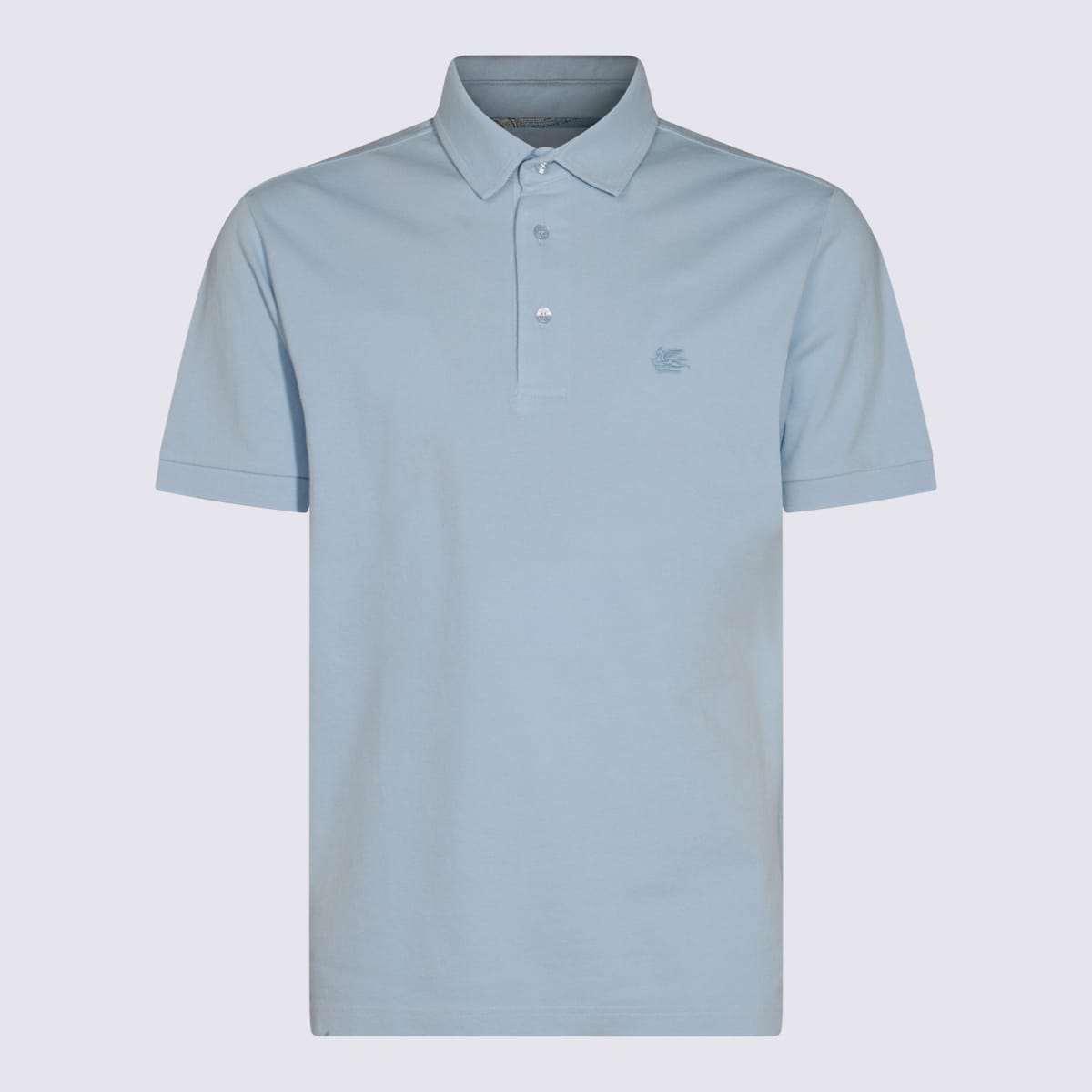 ETRO LIGHT BLUE COTTON POLO SHIRT 