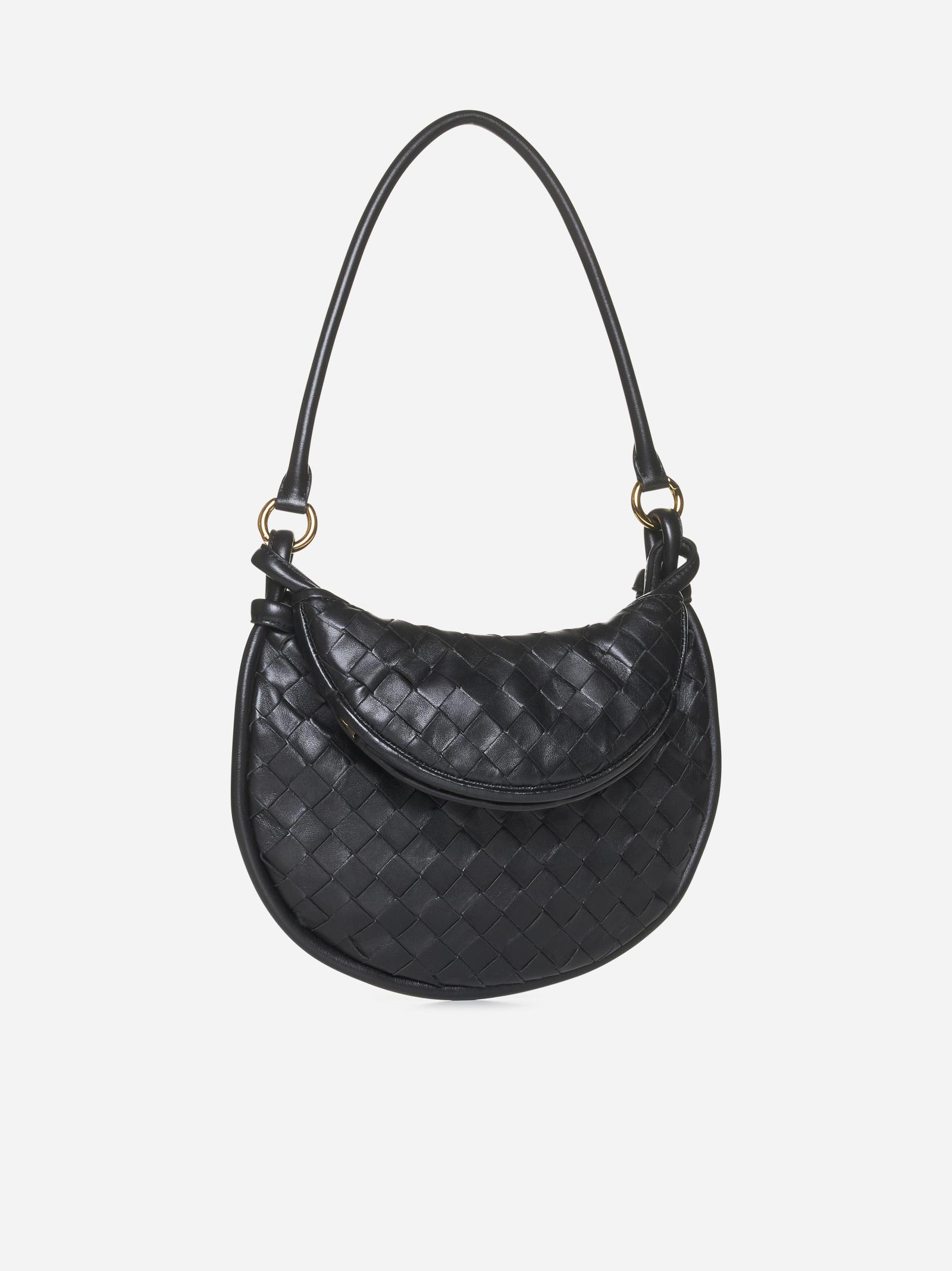 Shop Bottega Veneta Gemelli Intrecciato Leather Small Bag In Black