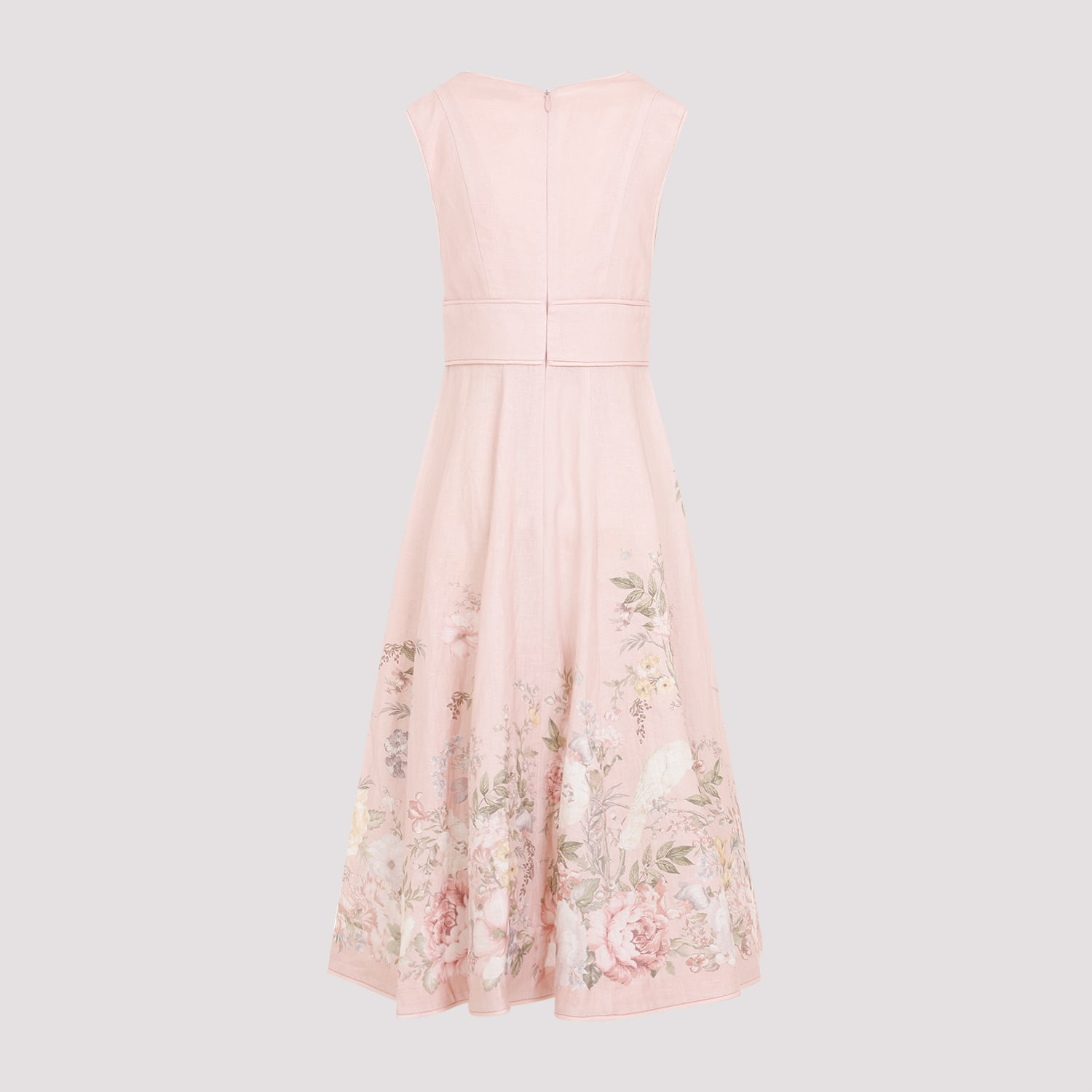 Shop Zimmermann Waverly Plunge Midi Dress In Pink Floral