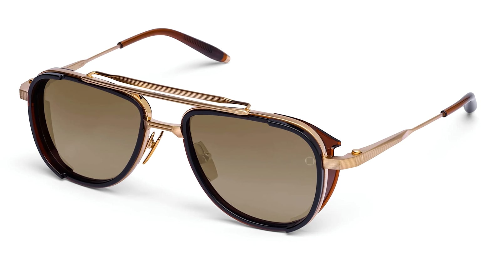 Akoni Spitzer - Brushed 12k Gold/ Brown Sunglasses In Brown