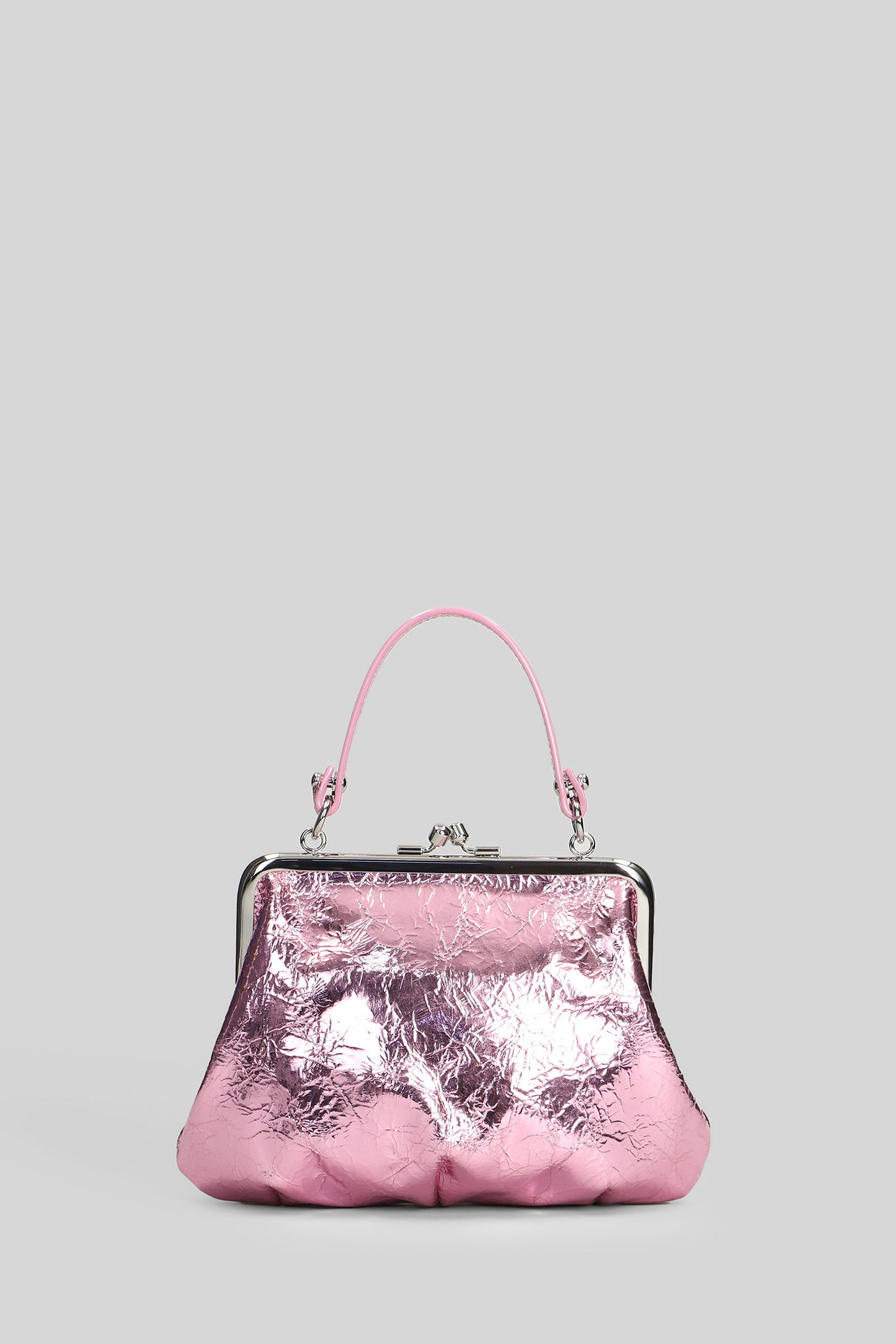 Vivienne Westwood Granny Frame Shoulder Bag In Rose-pink Leather In Pink
