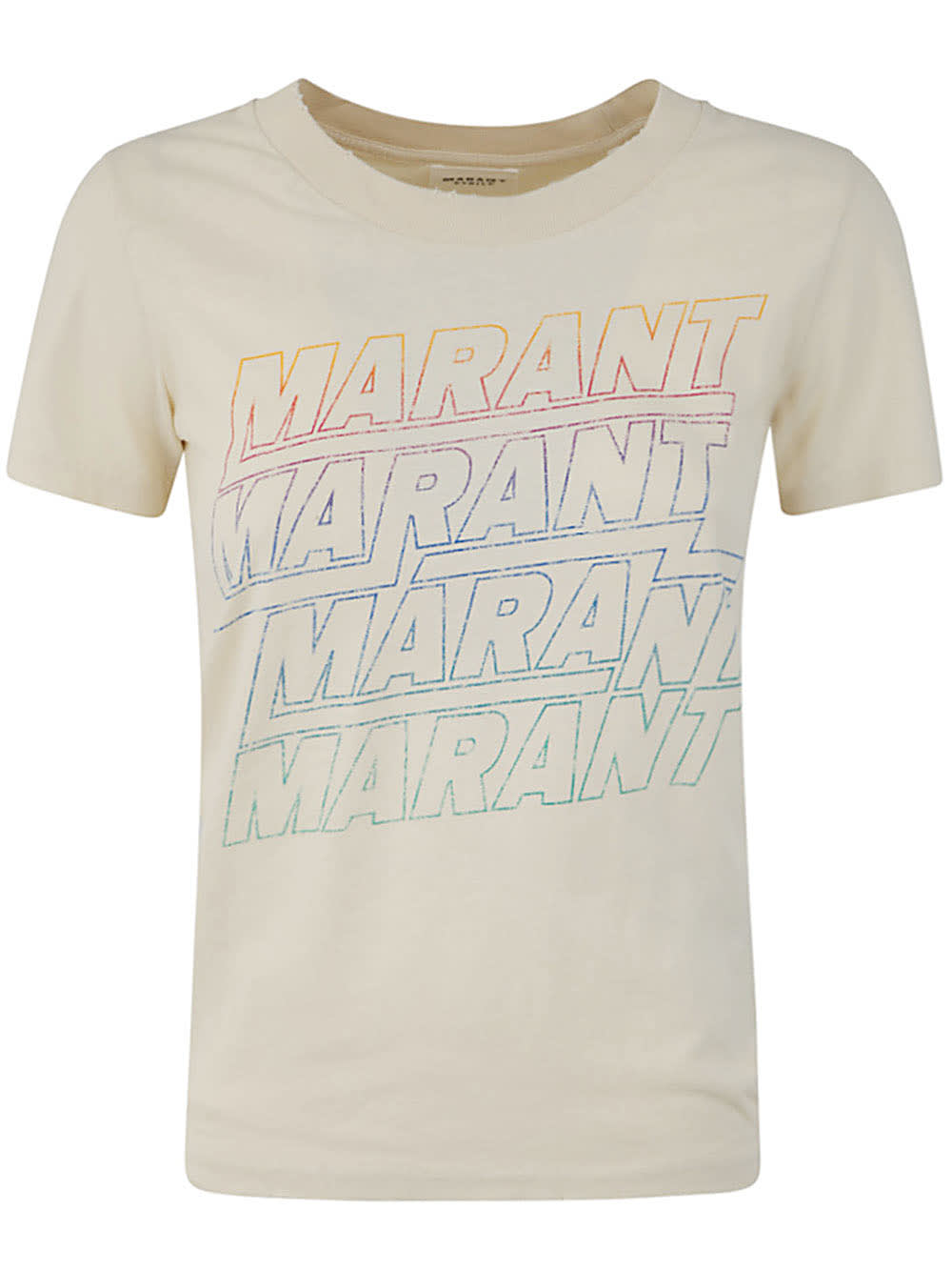 Shop Marant Etoile Ziliani T-shirt In Ec Ecru