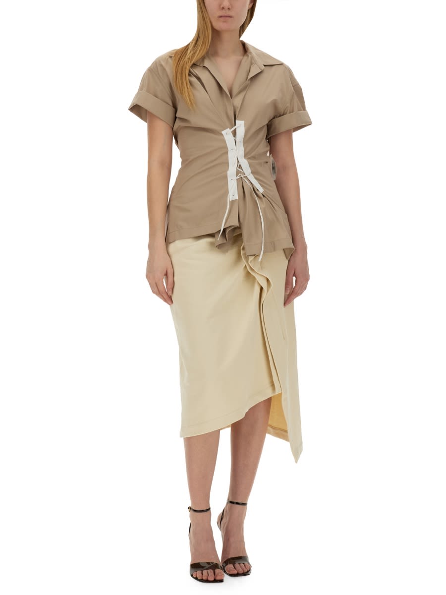 Shop Dries Van Noten Asymmetrical Skirt In Ivory