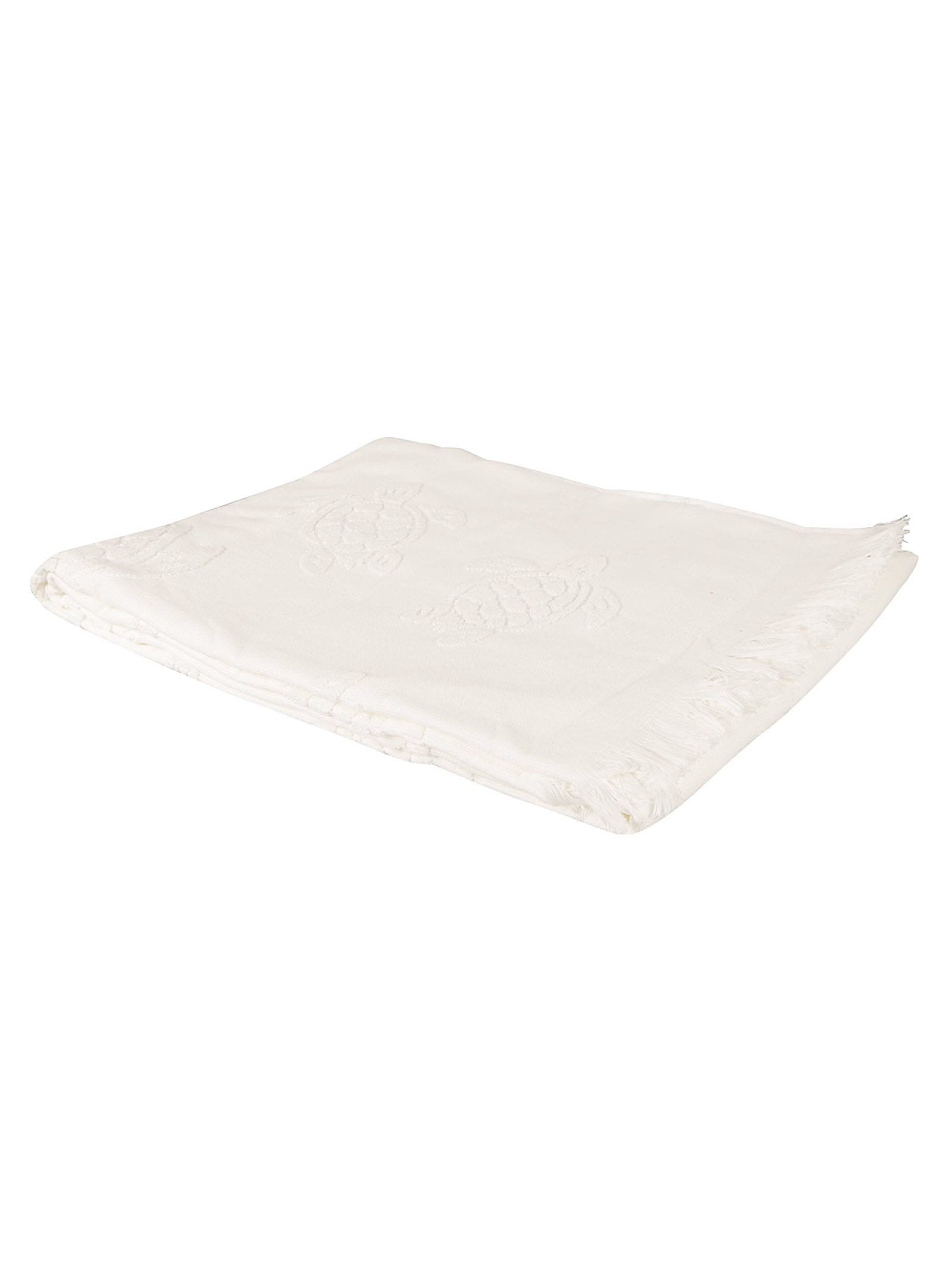 Shop Vilebrequin Turtle Embroidered Towel In White