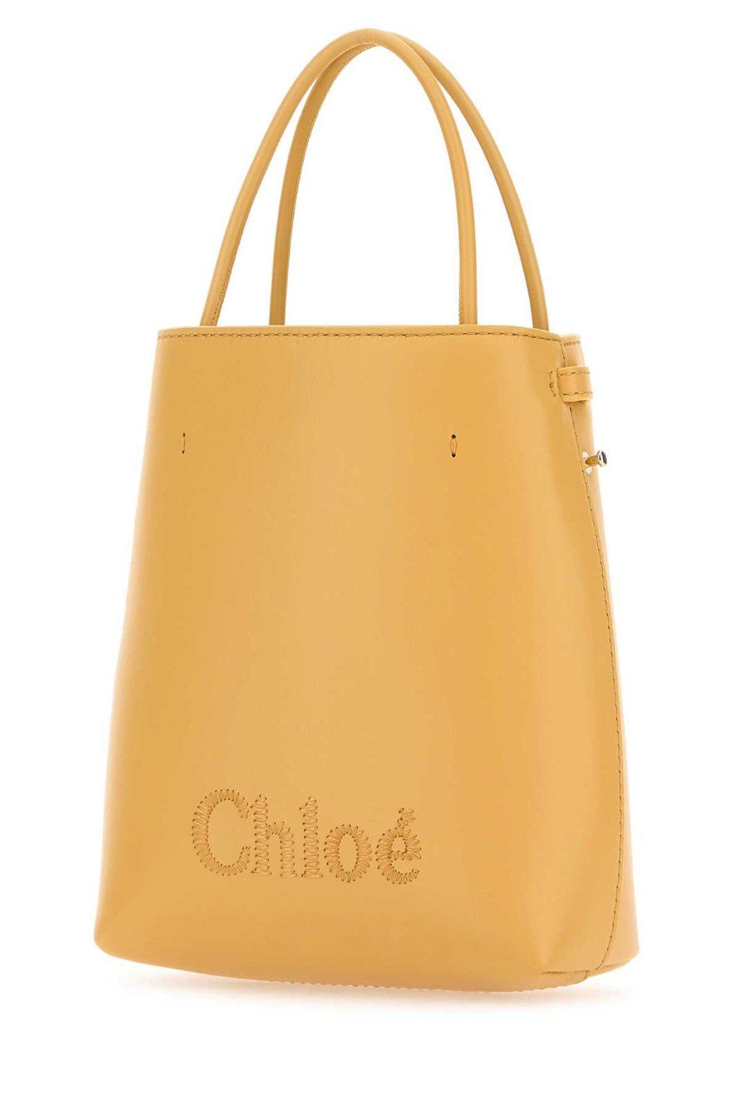 Shop Chloé Sense Micro Tote Bag In Yellow