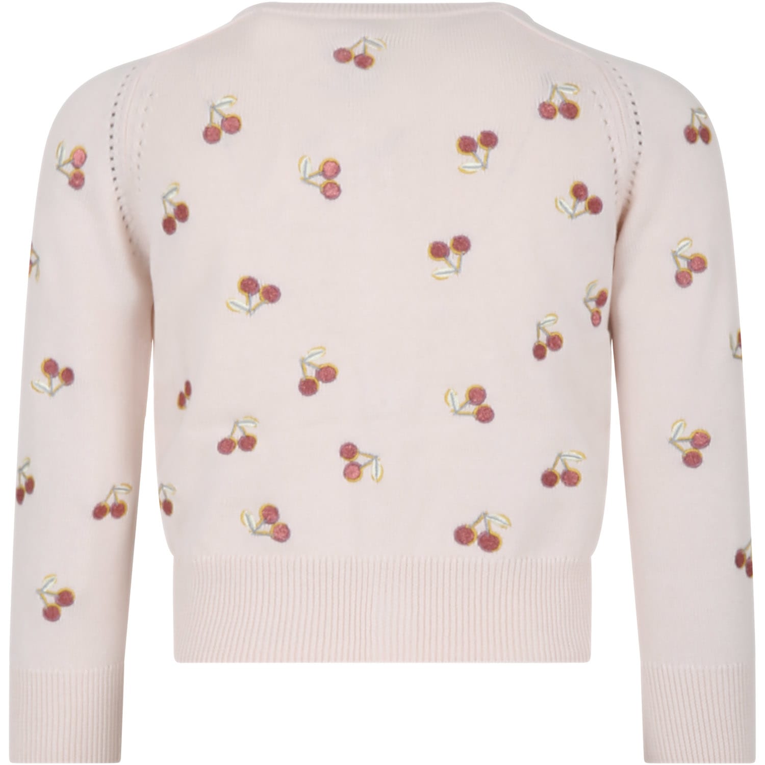 Shop Bonpoint Pink Cardigan For Girl With Cherries