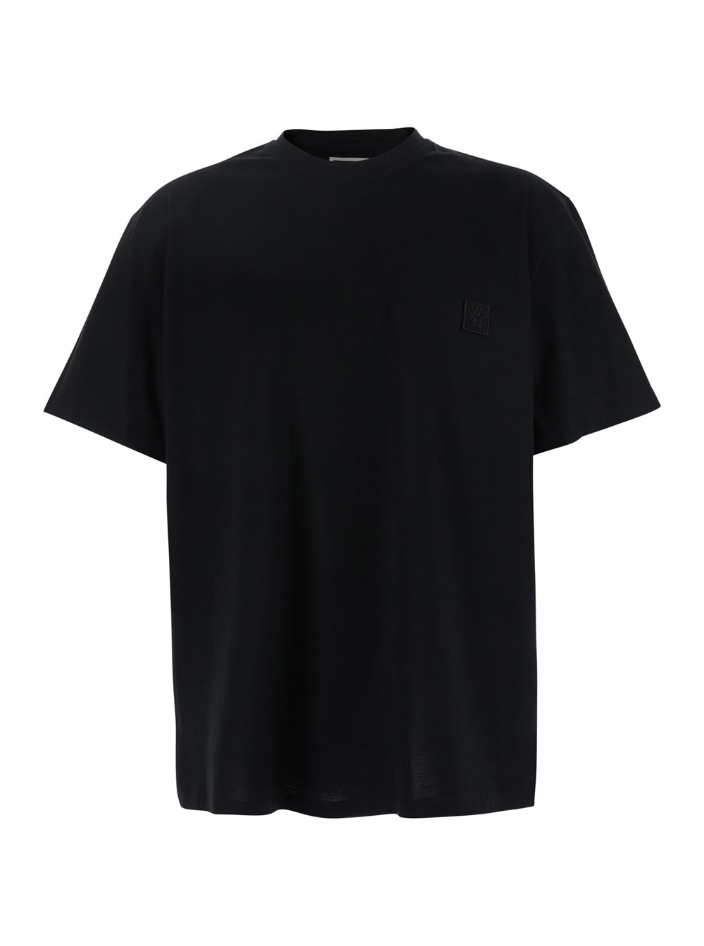 Black T-shirt With Maxi Print On The Back In Cotton Man