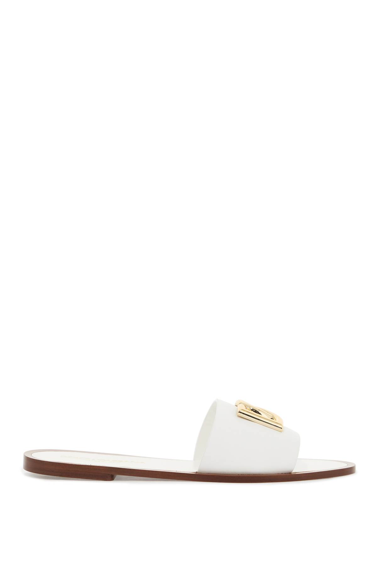 Shop Dolce & Gabbana White Dg Logo Slides With 8 In Bianco Ottico (white)