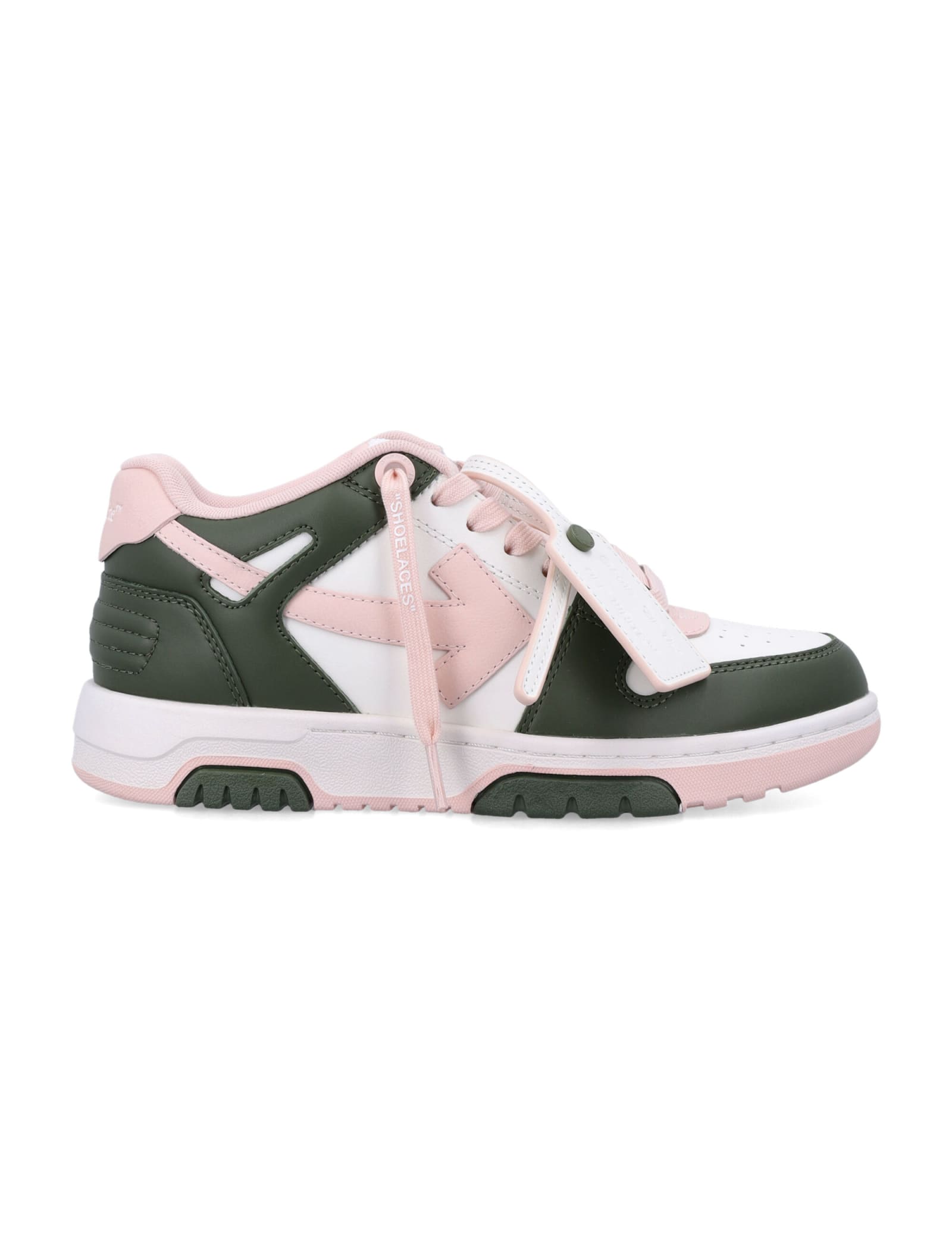 Shop Off-white Out Of Office Woman Sneakers In Military Grey Pink