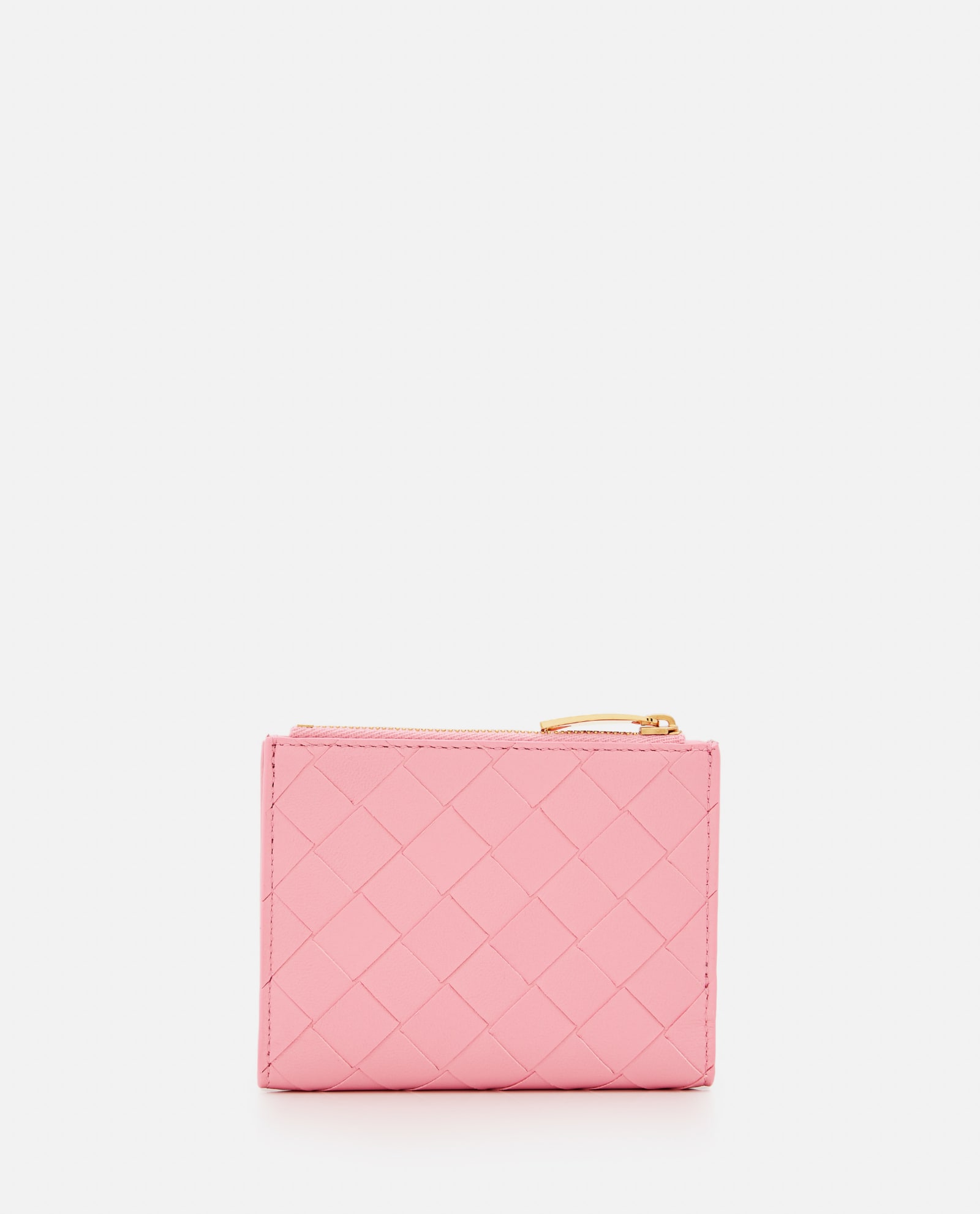 Shop Bottega Veneta Leather Card-holder In Pink