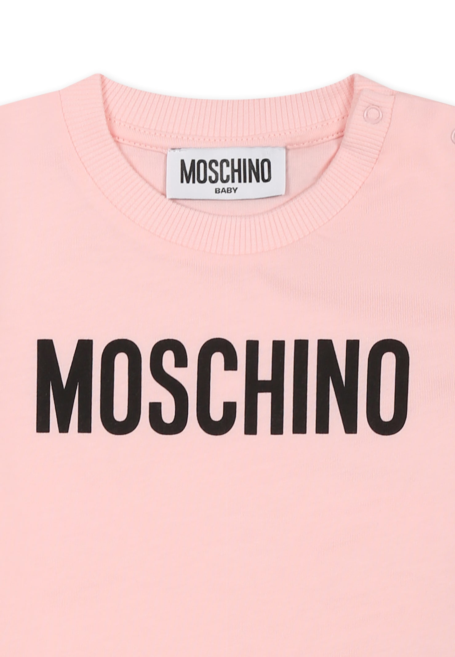 Moschino Pink T-shirt For Baby Girl With Logo