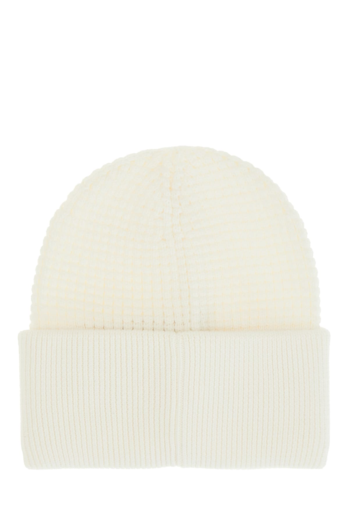 Moncler Ivory Cotton Beanie Hat In Brown