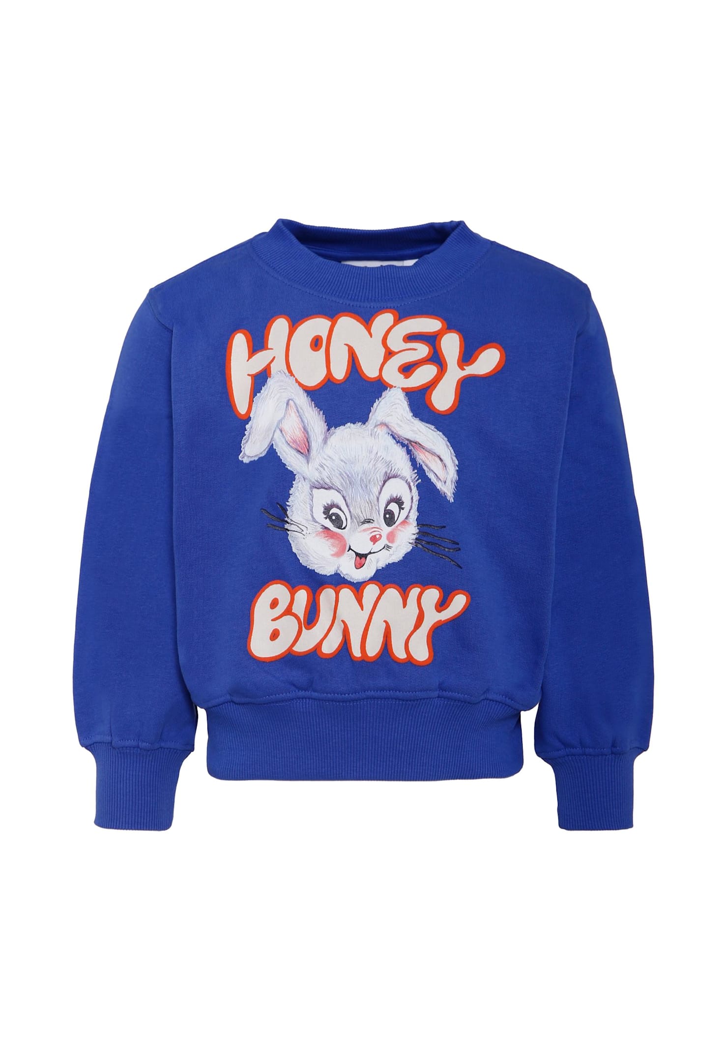 Molo Blue Sweatshirt For Girl With Rabbit In Blue