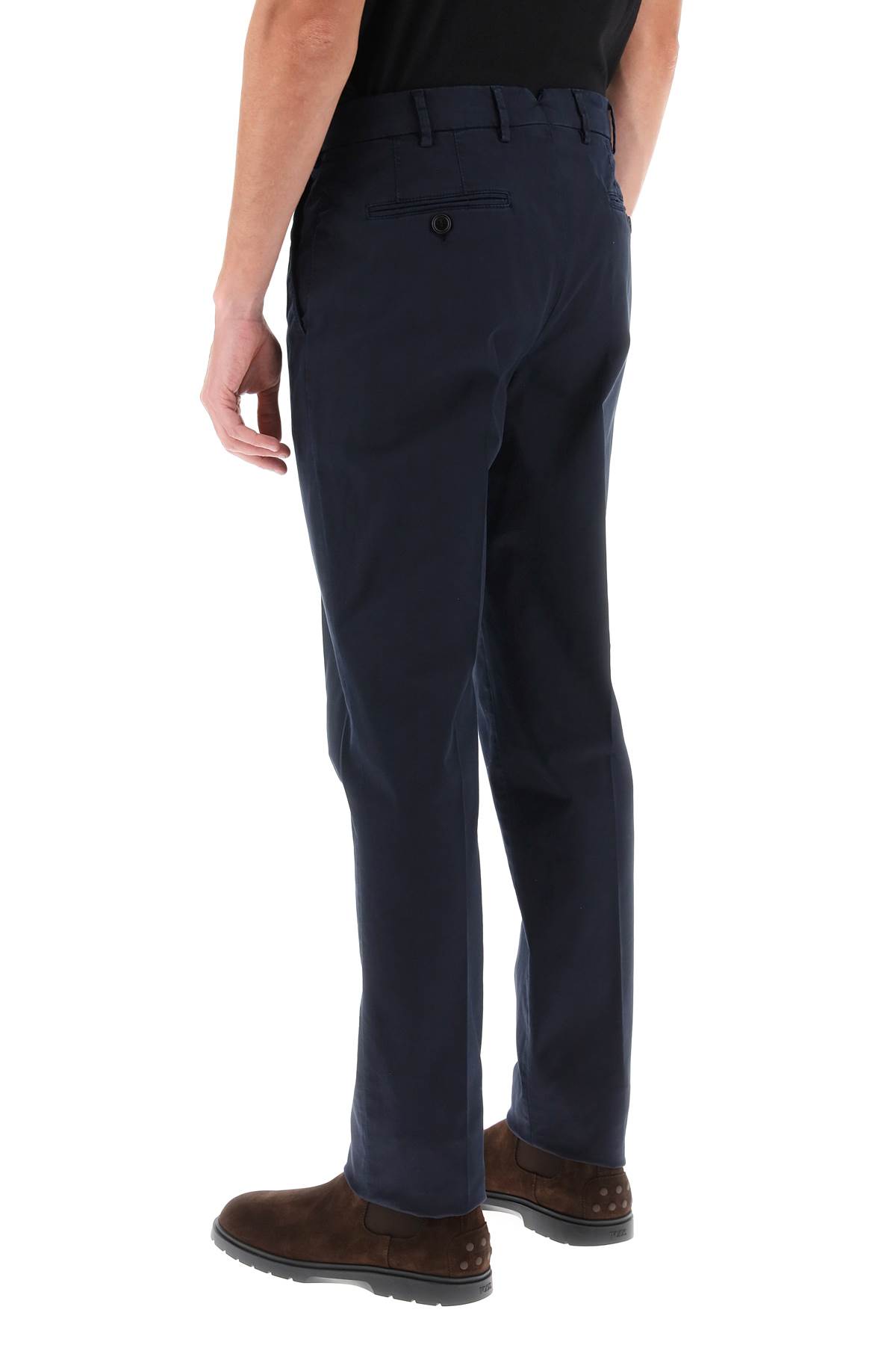 Shop Brunello Cucinelli Italian Fit Pants In American Pima Cotton In Navy