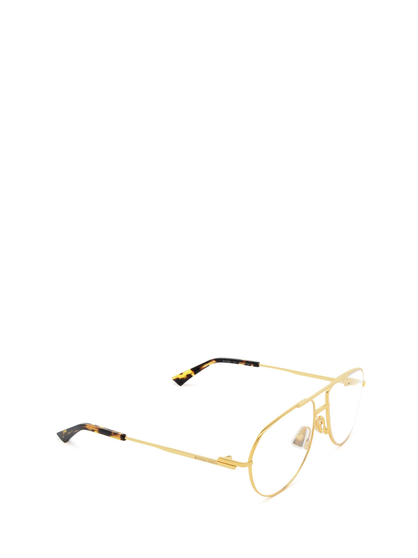 Shop Bottega Veneta Bv1302o Gold Glasses