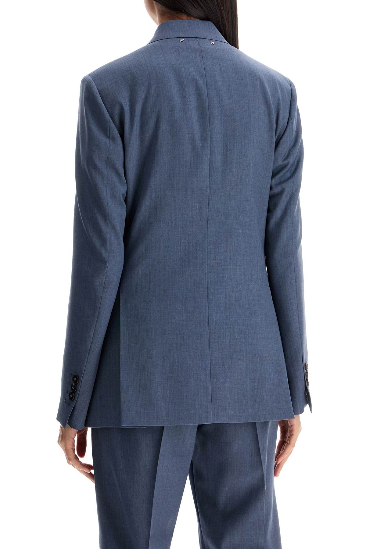 Shop Golden Goose Tailored Wool Fresco Blazer In Grisallie (blue)