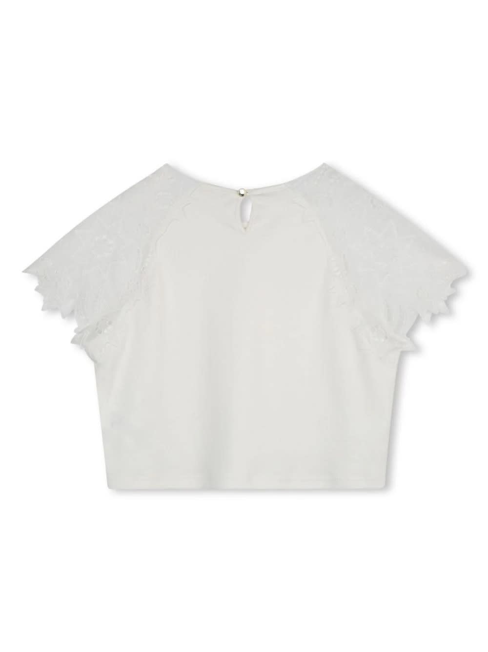 Shop Chloé White Top With Guipure Lace