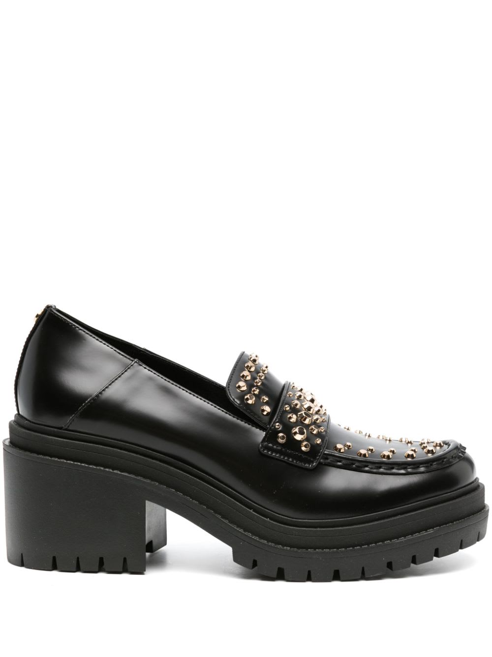Michael Michael Kors Rocco Astor Stud-embellished Leather Loafers In Black