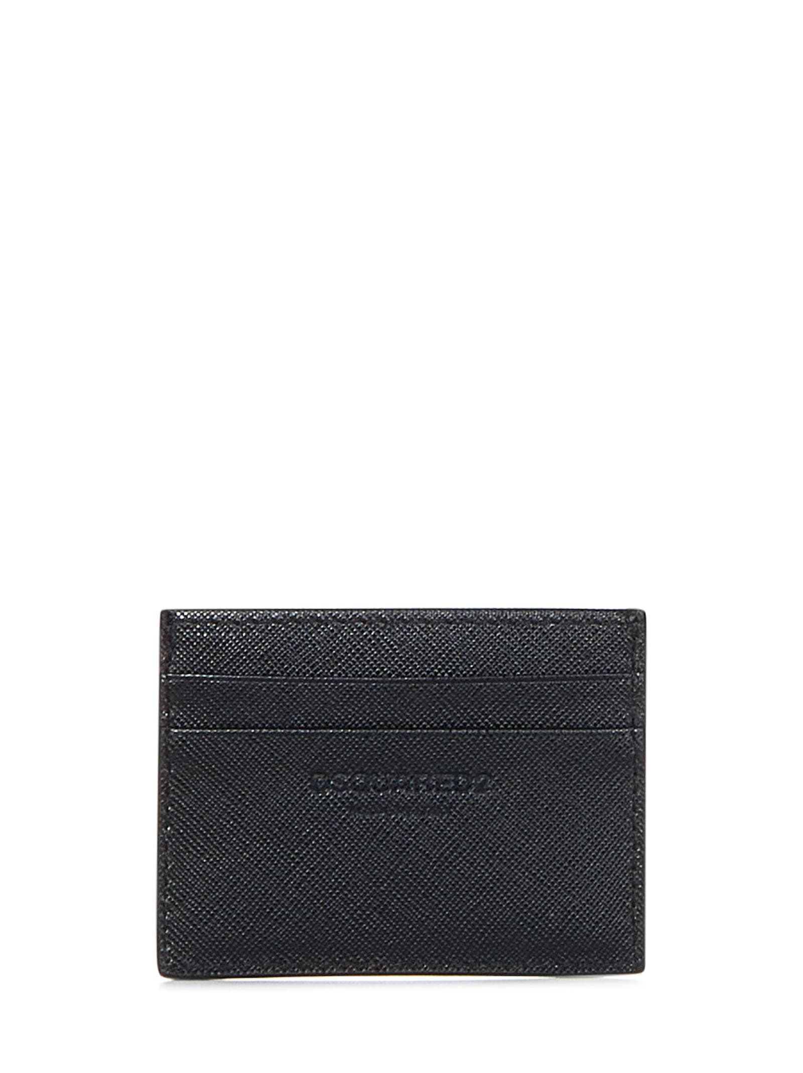 Shop Dsquared2 D2 Statement Cardholder In Nero+arancio