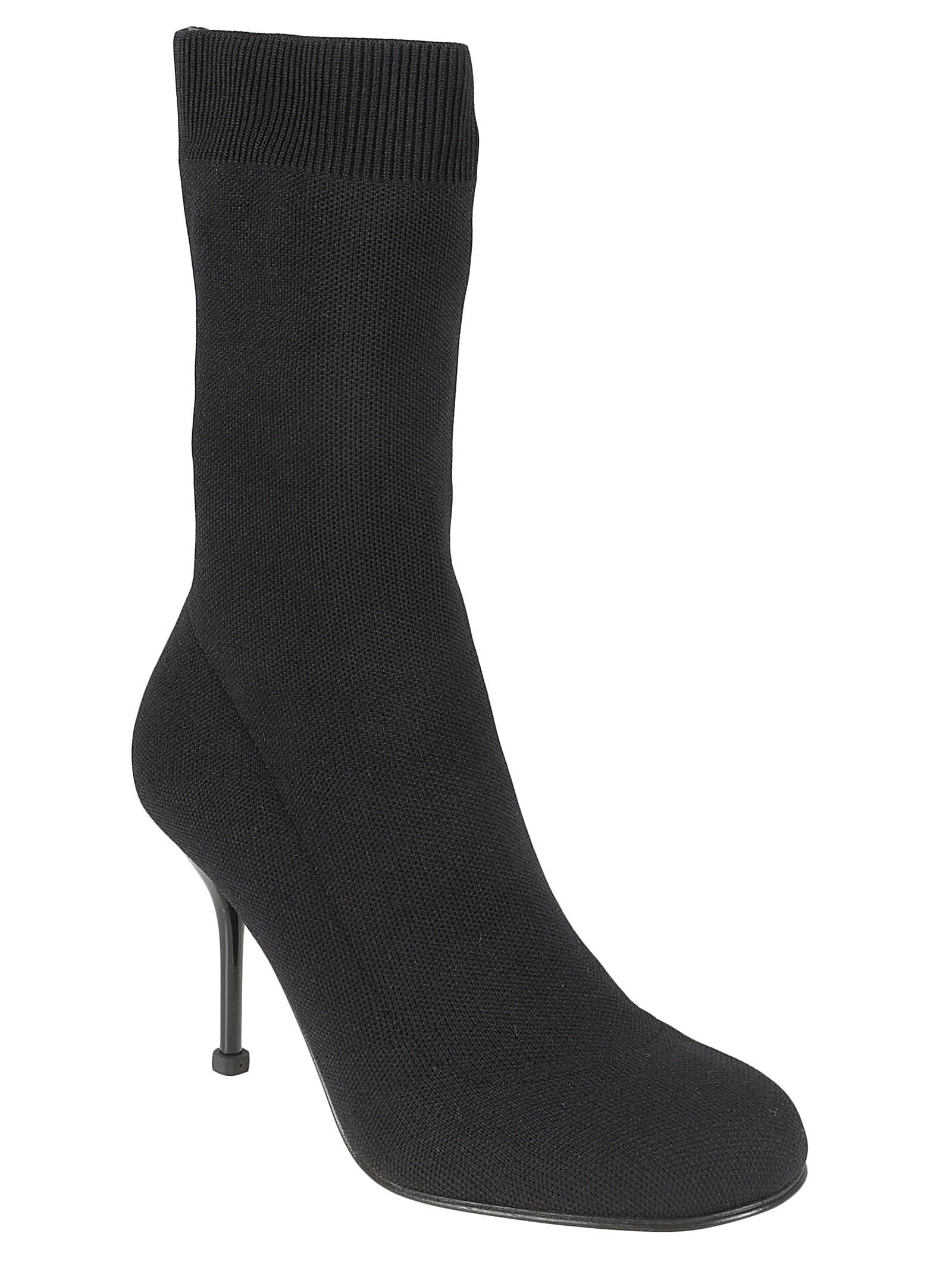 Shop Alexander Mcqueen Rib Knit Stiletto Boots In Black