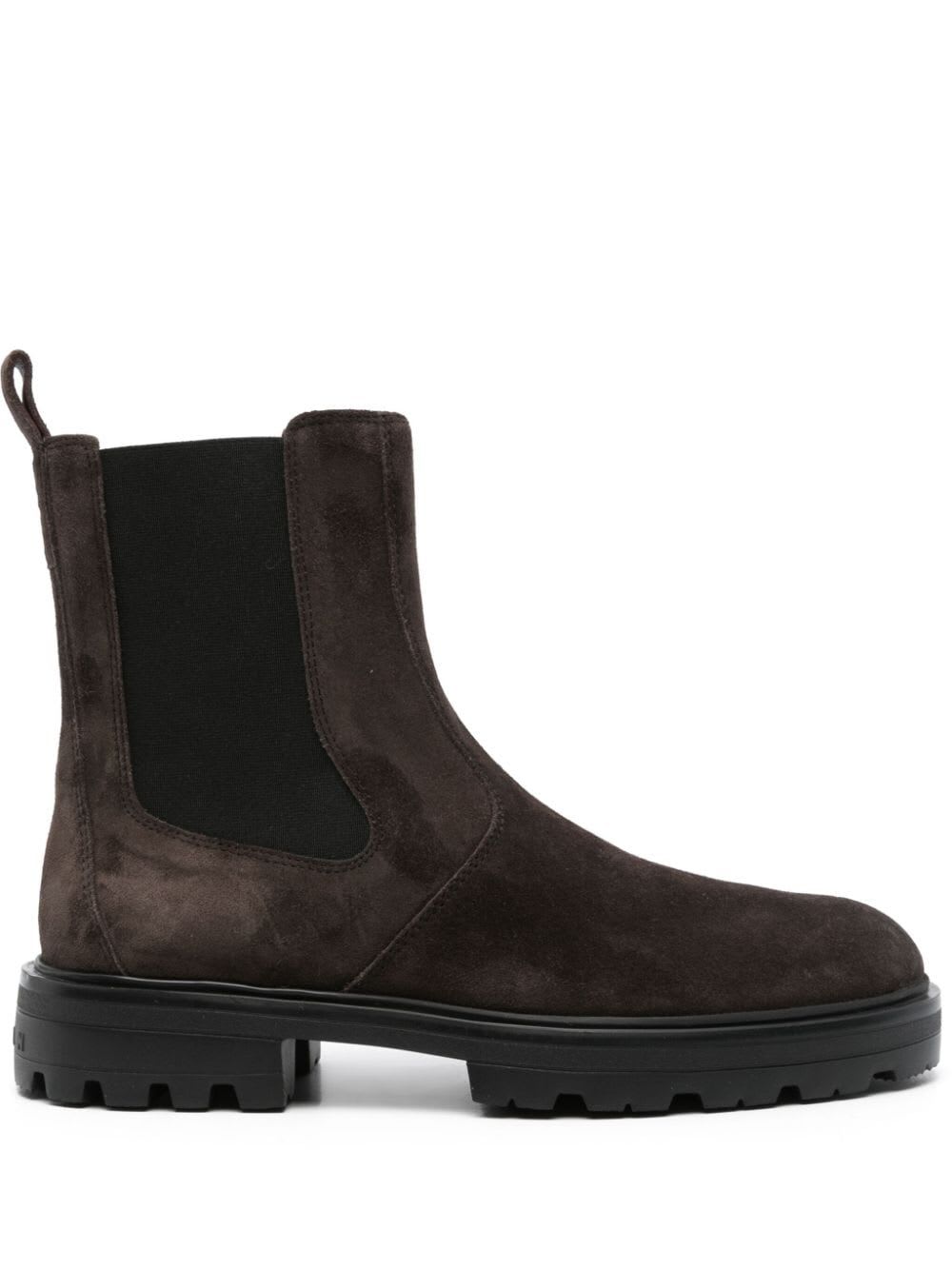 Shop Hogan H673 Chelsea Boots In Palissandro