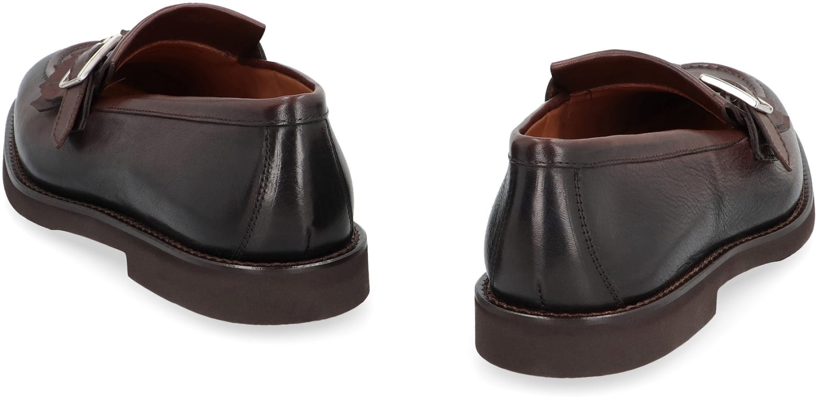 Shop Doucal's Harley Leather Loafers In Brown