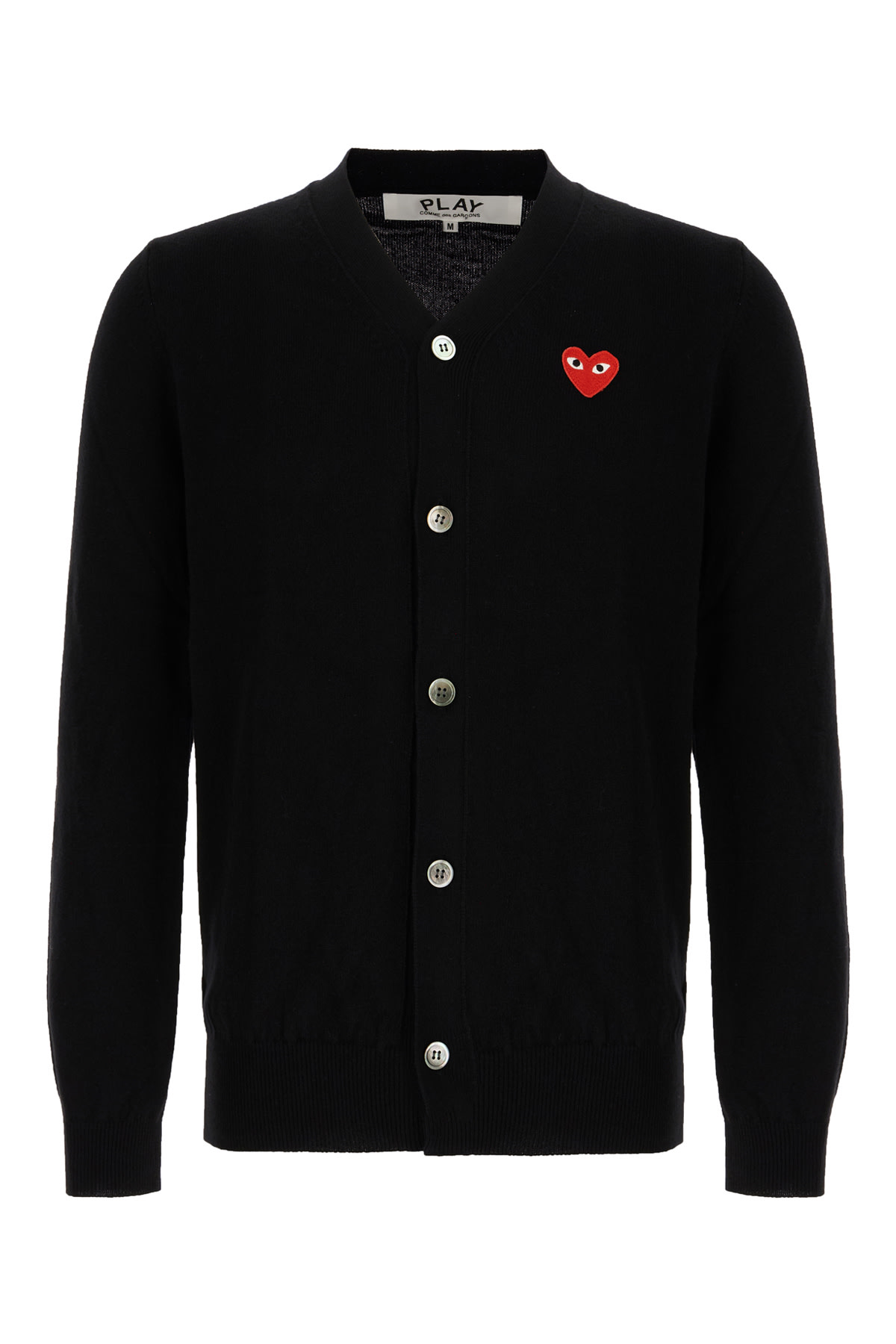 Comme des Garçons Play Black Wool Cardigan