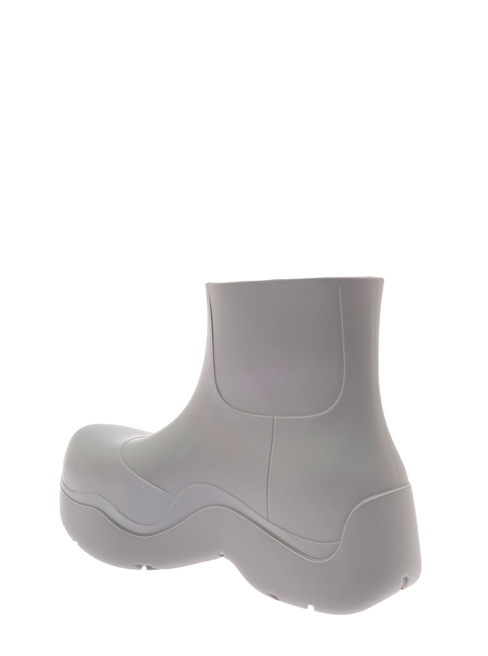 Shop Bottega Veneta Puddle Grey Molded Ankle Boots In Biodegradable Rubber Woman